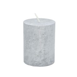Gyertya henger paraffin 7x9 cm ezüst S/4