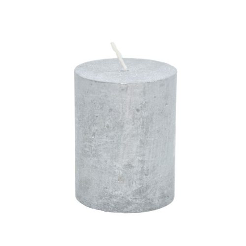 Gyertya henger paraffin 7x9 cm ezüst S/4