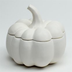 Cukorkatartó tök porcelán 13x14x13 cm fehér
