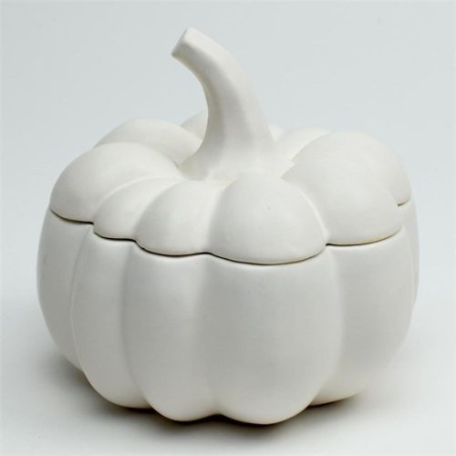 Cukorkatartó tök porcelán 13x14x13 cm fehér
