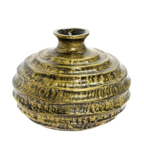 Váza kerek poly 25x25x19 cm arany