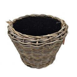 Kosár betéttel kerek vesszõ, mûanyag 43x33 cm barna