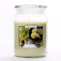   Illatgyertya üvegben fedõvel - Menta, avokádó paraffin 15x10 cm zöld