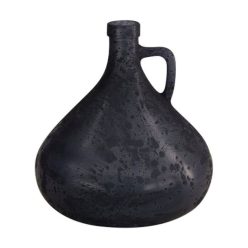 Váza füllel üveg 17,5x17,5x18 cm kék @