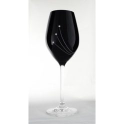   Boros pohár Swarovski kristállyal 360 ml üveg 22,5x8 cm fekete S/2