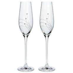   Pezsgõs pohár Swarovski kristállyal 210 ml üveg 26,3x6,6 cm átlátszó S/2