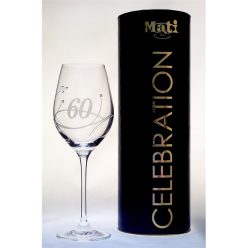   Boros pohár "Celebration 60 yr" felirattal, Swarovski kristállyal 360 ml üveg 22,5x8 cm átlátszó