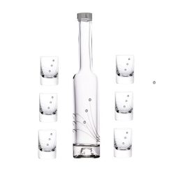   Röviditalos pohár palackkal, Swarovski kristállyal üveg 30 ml/200 ml üveg átlátszó S/7
