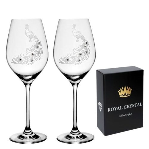 Boros pohár Swarovski kristállyal 360 ml üveg 22,5x8 cm átlátszó S/2
