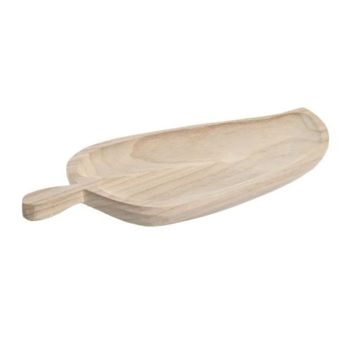 Asztali kínáló levél császárfa 49x23x3 cm barna