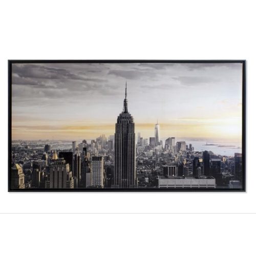 Kép New York keretes vászon, polisztirol 144x3,5x84 cm fekete, sárga