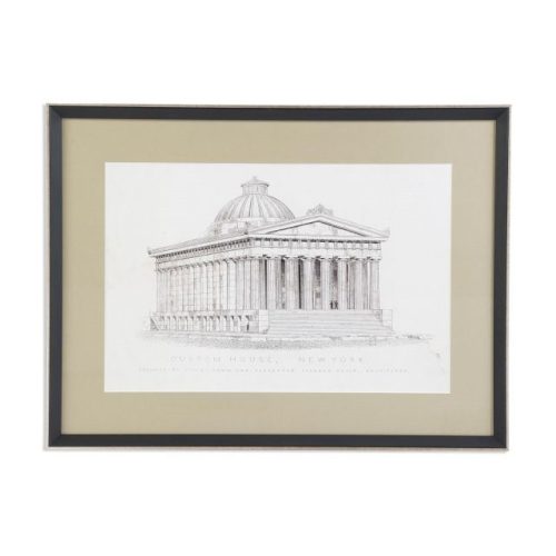 Kép építészet keretes üveg, polisztirol 79x3x59 cm bézs, fekete