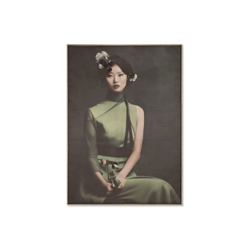 Kép gésa keretes vászon, polisztirol 103x4,5x143 cm zöld