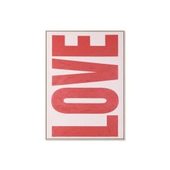   Kép keretes, Love, kézzel festett vászon 103x4,5x143 cm piros