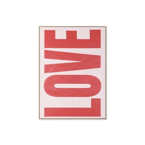 Kép keretes, Love, kézzel festett vászon 103x4,5x143 cm piros