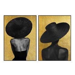   Kép keretes, kézzel festett vászon 103x4,5x143 cm arany 2 féle