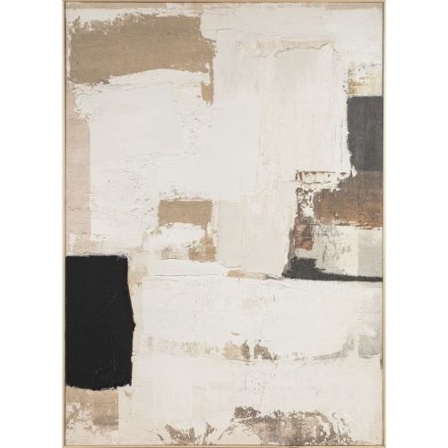 Kép keretes, absztrakt vászon 130x5x180 cm fehér