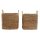 Kosár szett nád 42x42x39 cm barna S/2