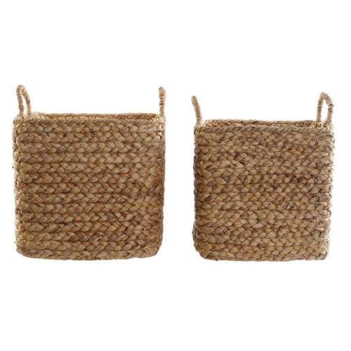 Kosár szett nád 42x42x39 cm barna S/2