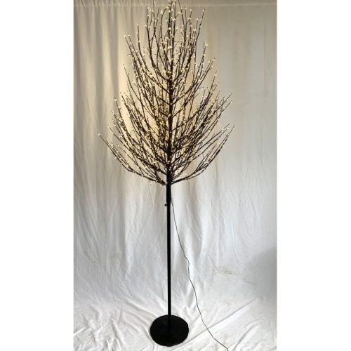 Fa gömb 2100 LED világítással, melegfehér, beltéri, mûanyag, 300 cm, fekete
