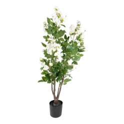 Selyemvirág Rózsabokor cserepes 95 cm fehér