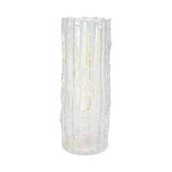 Váza mintás üveg 9x25 cm irizáló