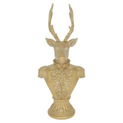 Szarvas mellszobor poly 16x10,2x36,5 cm arany