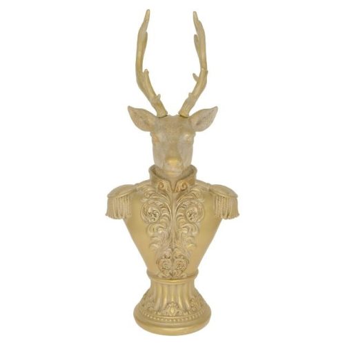 Szarvas mellszobor poly 16x10,2x36,5 cm arany