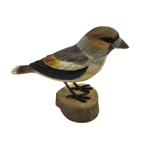 Madár poly 15x5x13 cm barna, szürke