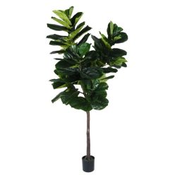   Selyemvirág Lantlevelû fikusz cserepes mûanyag 210 cm zöld