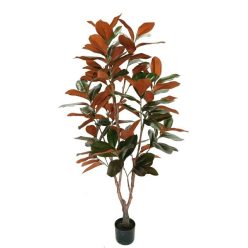   Selyemvirág Magnolia Grandiflora cserepes mûanyag 150 cm zöld, bordó