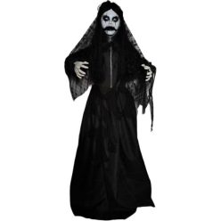   Menyasszony Halloween óriás figura hangot adó, mozgó LED-es mûanyag, textil 120x18x170 cm fekete