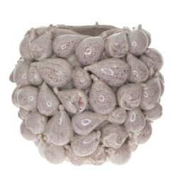   Kaspó 3D füge mintával kerámia 36,5x36x33 cm vintage pink