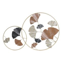   Dekoráció falra leveles fém 103,5x7x67 cm terrakotta, arany