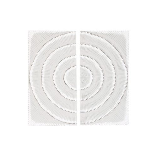 Dekoráció szett falra körök mdf 90x3,5x90 cm szürke, fehér S/2