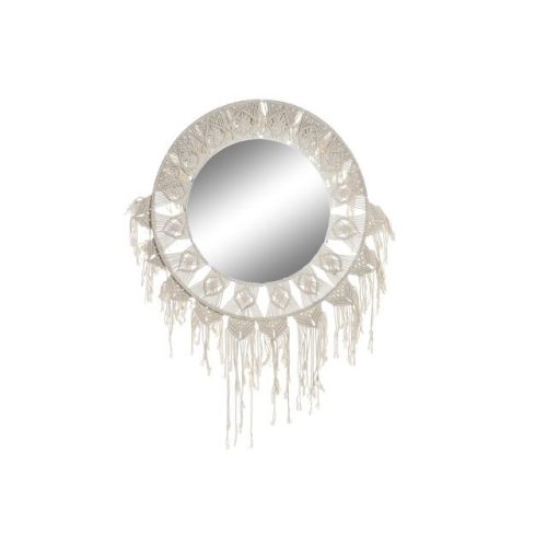 Tükör makramé pamut 75x2x75 cm fehér