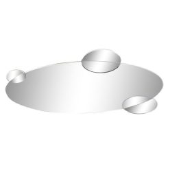 Tükör füstös üveg, fa 120x2x49 cm fekete