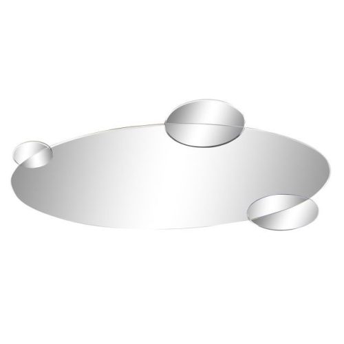 Tükör füstös üveg, fa 120x2x49 cm fekete