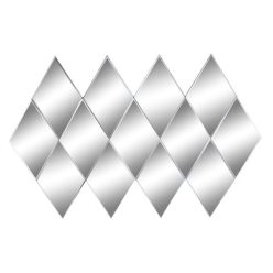 Tükör rombusz füstös üveg, fa 120x2x80 cm fekete