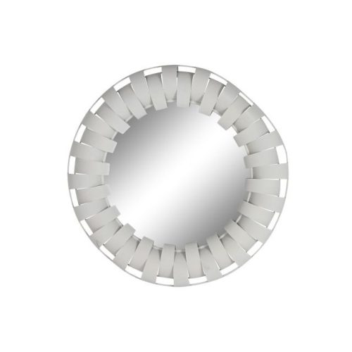 Tükör redõzött fém 87x7,5x87 cm fehér