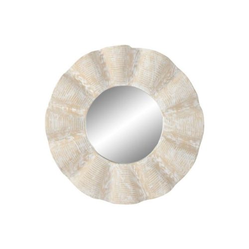 Tükör faragott teakfa 76x7x76 cm fehér