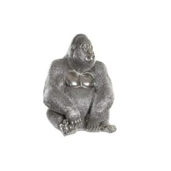 Figura gorilla poly 46x40x61 cm ezüst
