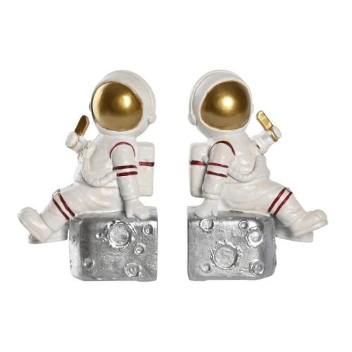 Könyvtámasz szett asztronauta poly 26x8,3x18,5 cm fehér, fekete S/2