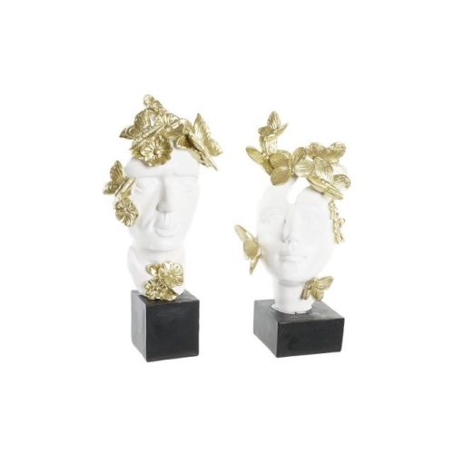 Figura arc poly 14x11x32 cm fehér, arany 2 féle