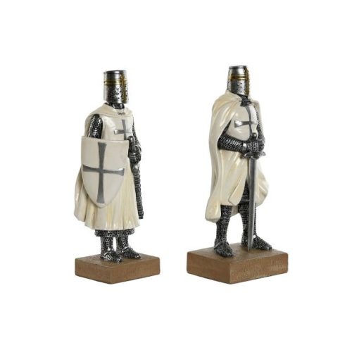 Figura templomos lovag poly 10x8x25 cm fehér, ezüst 2 féle