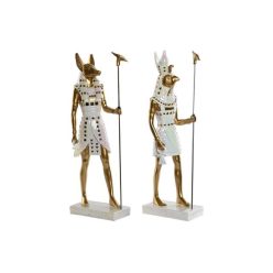 Figura egyiptomi poly 7x11,5x36 cm fehér, arany 2 féle