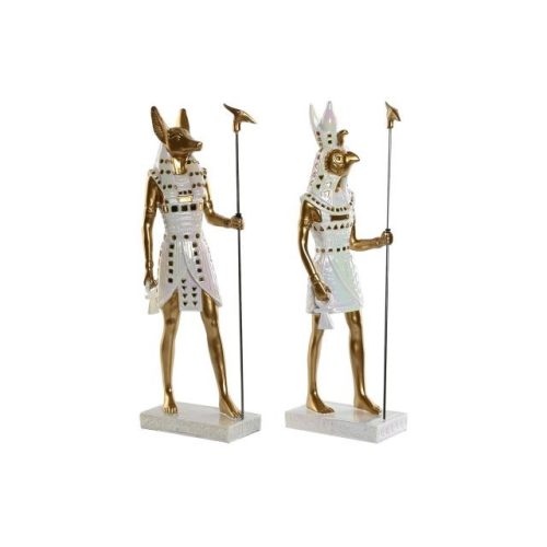 Figura egyiptomi poly 7x11,5x36 cm fehér, arany 2 féle