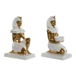 Figura egyiptomi poly 12,5x17x25 cm fehér, arany 2 féle