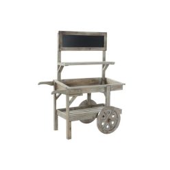   Kocsi kerekes táblával lucfenyõ, krétatábla 87x41x109 cm világosbarna