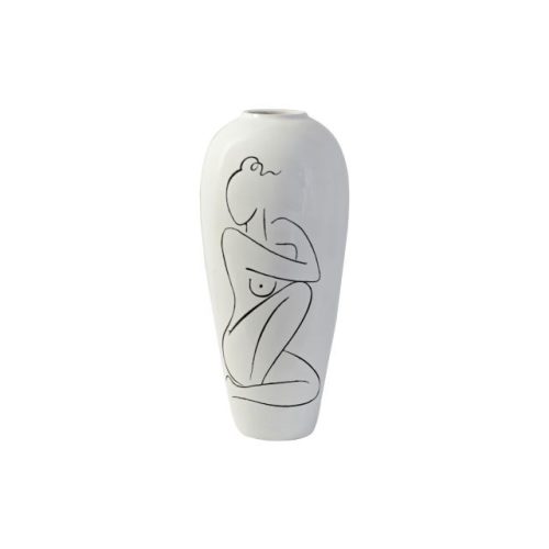 Váza nõ absztrakt poly 34x34x73,5 cm fehér
